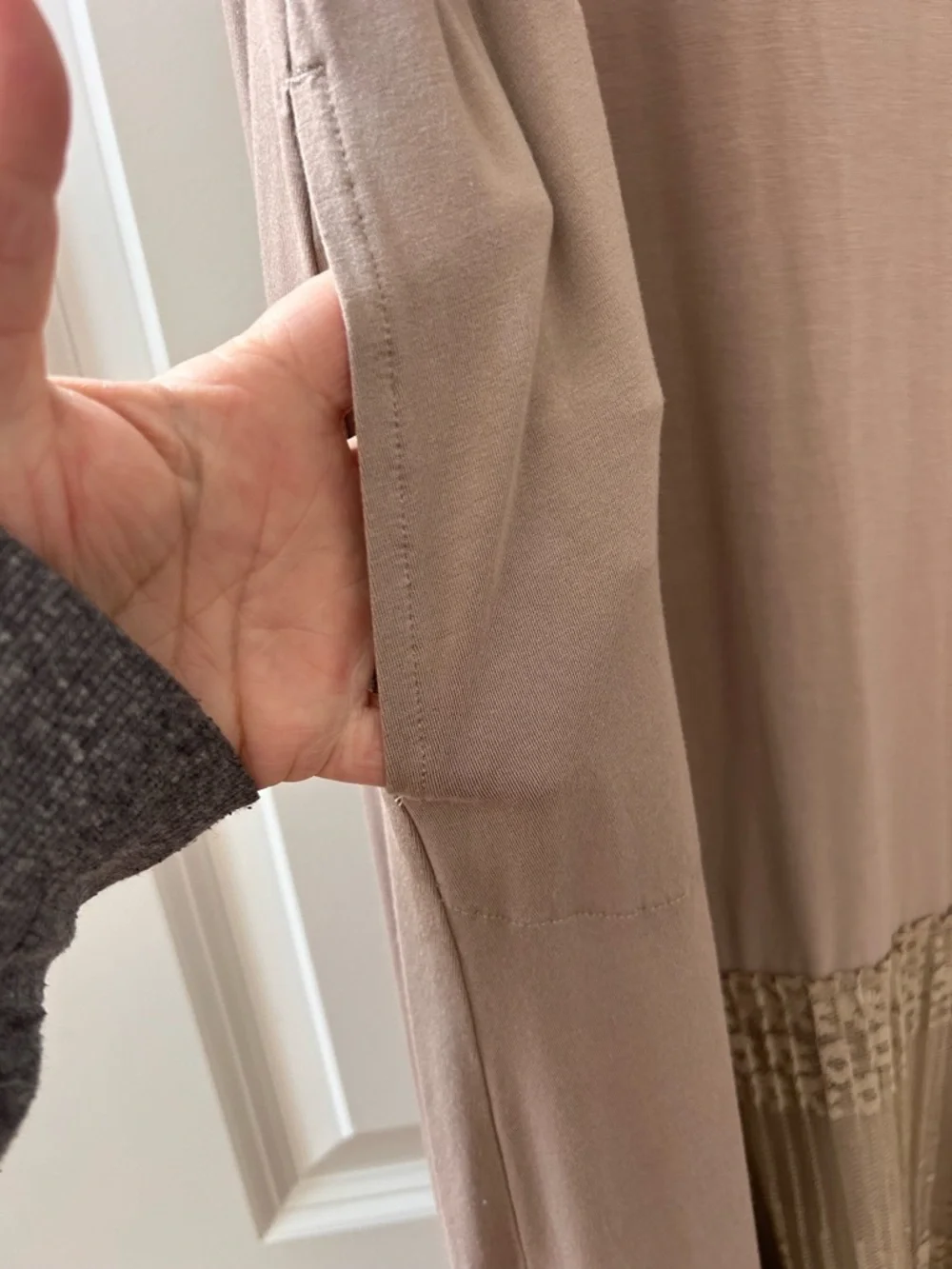 LOGO Midi pleated lace Hem Dress. Broomstick Lace. Lagenlook. Modest. Boho. MP - Picture 4 of 9